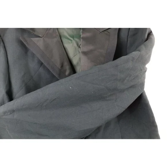 Vintage 50s Rockabilly Mens 37R Satin Trim Smoking Prom Tuxedo Jacket Green USA